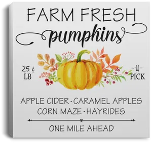 Farm Fresh Pumpkins Sign PNG image