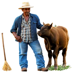 Farmer And Animals Png Eyq PNG image