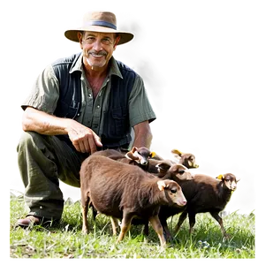 Farmer And Animals Png Pqn79 PNG image
