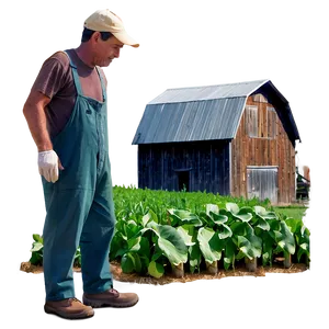 Farmer And Barn PNG 05242024