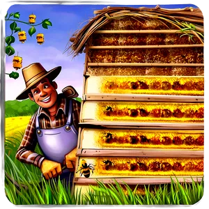 Farmer And Beehive Png 36 PNG image