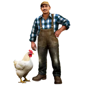 Farmer And Chicken PNG 95