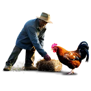 Farmer And Chicken Png Ogw PNG image