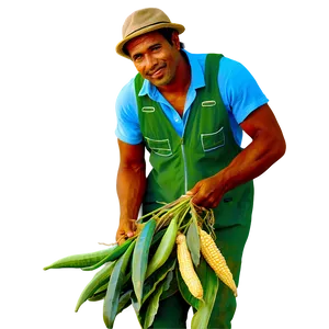 Farmer Harvesting Png 05242024 PNG image