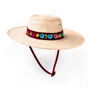 Farmer Hat With Floral Pattern PNG Rcg