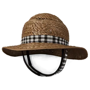 Farmer Hat With Plaid Ribbon Png 06212024 PNG image