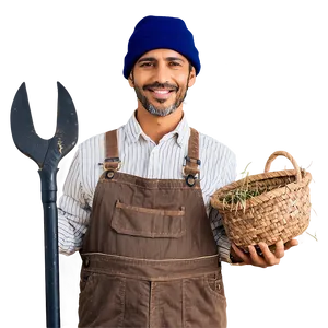 Farmer Holding Tools Png 05242024 PNG image