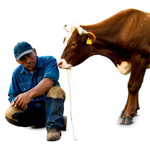 Farmer Milking Cow Png 82 PNG image