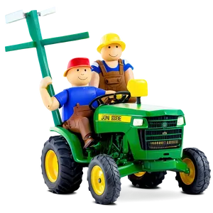 Farmer On John Deere Tractor Png Acw72 PNG image