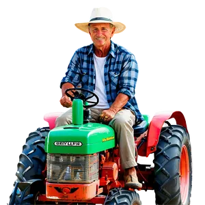 Farmer On Tractor Png Dlt80 PNG image