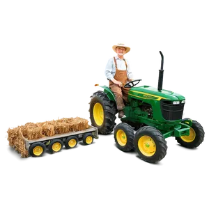 Farmer On Tractor Png Kcq PNG image