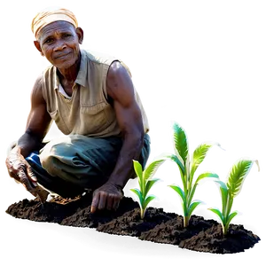 Farmer Planting Seeds Png Bwb PNG image
