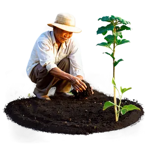 Farmer Planting Seeds PNG Ljk39