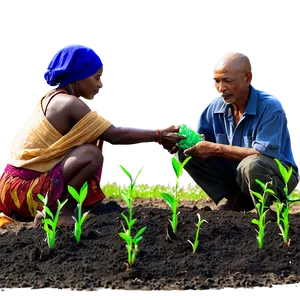 Farmer Planting Seeds PNG Odr