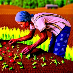 Farmer Sowing Seeds Png 05242024 PNG image