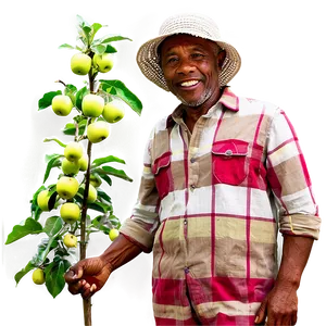 Farmer With Apple Trees Png 05242024 PNG image