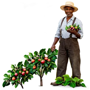 Farmer With Apple Trees Png Gby PNG image