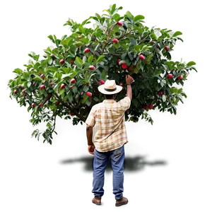 Farmer With Apple Trees Png Syt84 PNG image