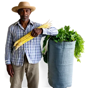Farmer With Crops Png Crv17 PNG image