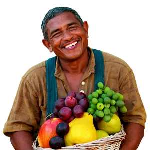 Farmer With Fruit Basket Png 22 PNG image