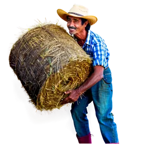 Farmer With Hay Bale Png 05242024 PNG image