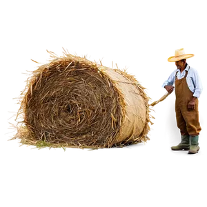 Farmer With Hay Bale Png Rgr1 PNG image
