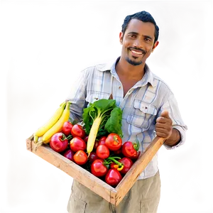 Farmer With Organic Produce Png Wbw85 PNG image