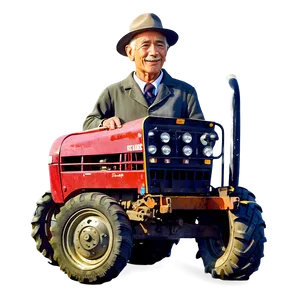 Farmer With Tractor PNG 05242024