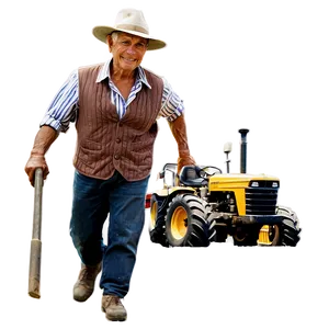 Farmer With Tractor PNG 05242024