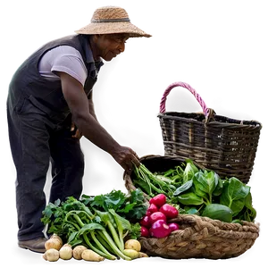 Farmer With Vegetables PNG Idq