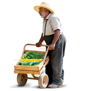 Farmer With Wheelbarrow PNG Cir47
