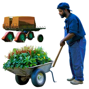 Farmer With Wheelbarrow Png Uoi PNG image