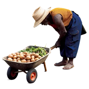 Farmer With Wheelbarrow PNG Ykm