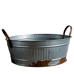 Farmhouse Galvanized Metal Tub PNG 06282024 PNG