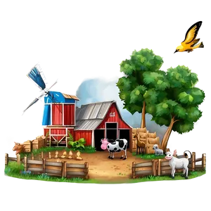 Farmyard With Animals PNG 65