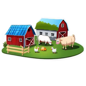 Farmyard With Animals PNG Rvw35