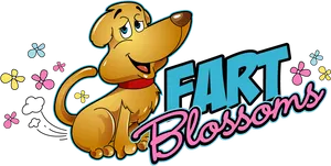 Fart Blossoms Cartoon Dog PNG image