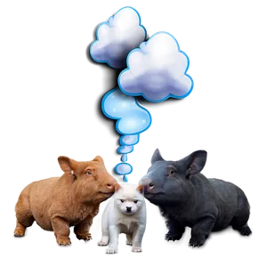 Fart Cloud With Animals PNG Yjg