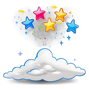 Fart Cloud With Stars PNG 14
