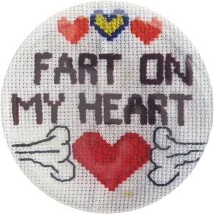 Fart On My Heart Cross Stitch PNG image