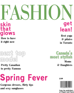 Fashion Magazine Cover Spring Fever PNG image