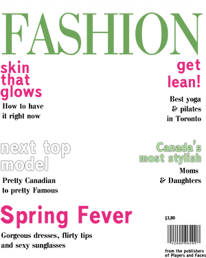 Fashion Magazine Spring Fever Cover PNG image