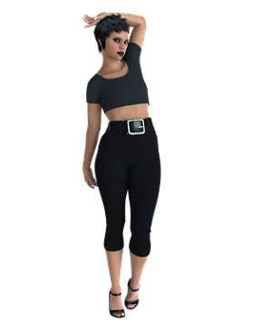 Fashionable Posein Black Attire