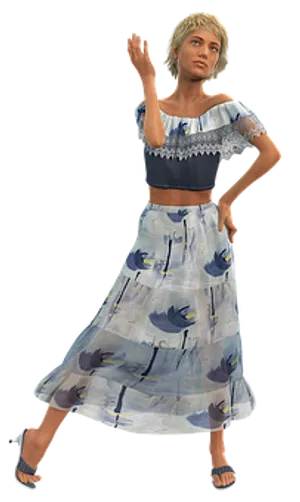 Fashionable3 D Model Woman Pose
