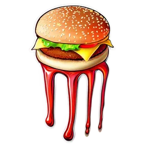 Fast Food Burger Sticker PNG 38