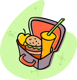 Fast Food Cartoon Combo PNG image