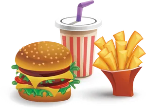 Fast Food Combo Illustration.png PNG image