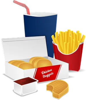Fast Food Combo Vector Illustration PNG image