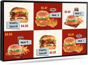 Fast Food Digital Menu Board PNG image