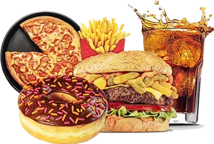 Fast_ Food_ Favorites_ Collage PNG image